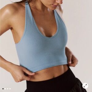 Free People Blue Cropped Bra Top Size XL